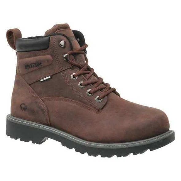Men's 6-Inch Work Boot, 7 M, Steel Toe, 6 in H, Dark Brown, W10633