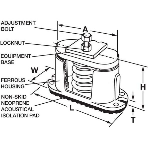 Mason Industries Floor-Mount Vibration Isolator,5 5-8"H 5C137