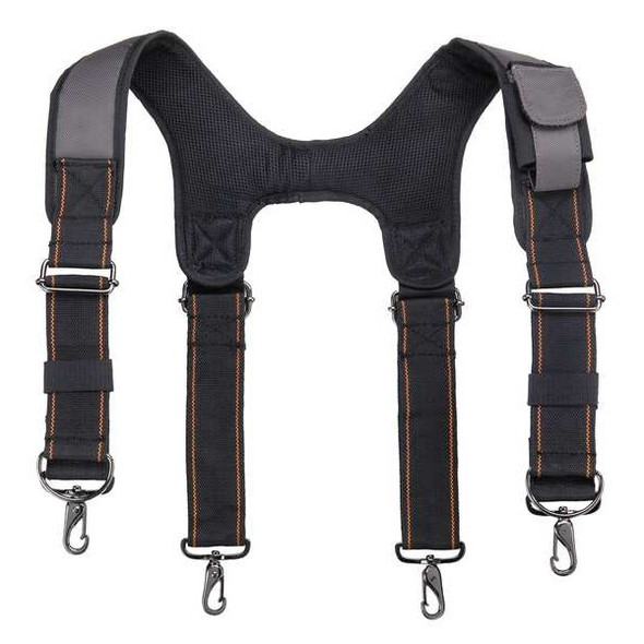 Ergodyne Tool Suspenders, Tool Belt Suspenders, Gray, Polyester, 1 Pockets 5560