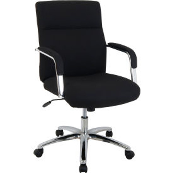Interion Office Chair With High Back & Fixed Arms Fabric Black Interion Office Chair With High Back & Fixed Arms Fabric Black