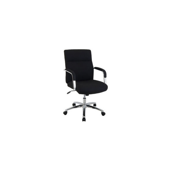 Interion Office Chair With High Back & Fixed Arms Fabric Black