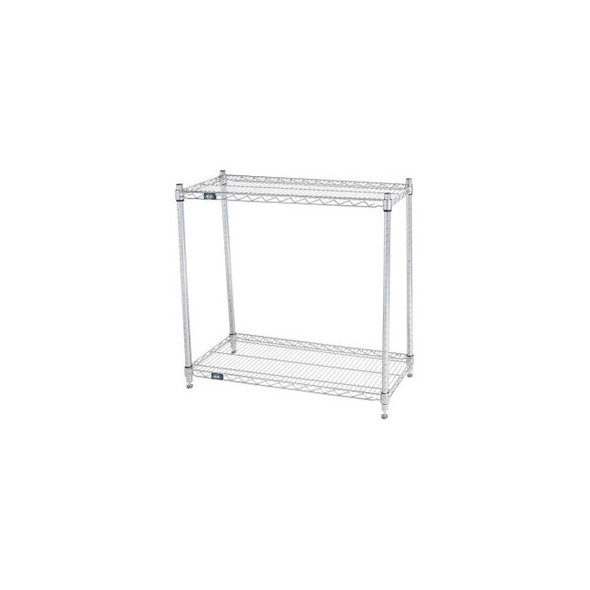 Nexel 2 Shelf Stainless Steel Wire Shelving Unit Starter 36""W x 14""D x 34""H