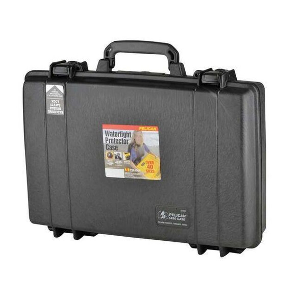 Pelican Black Protective Case, 19.8"L x 13.9"W x 4.68"D 1490