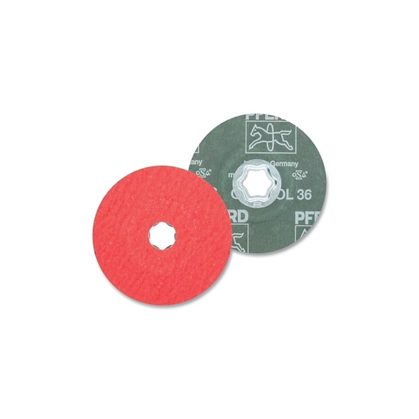 COMBICLICK® Fiber Disc, Ceramic oxide CO-COOL, 4-1/2 in dia, 36 Grit