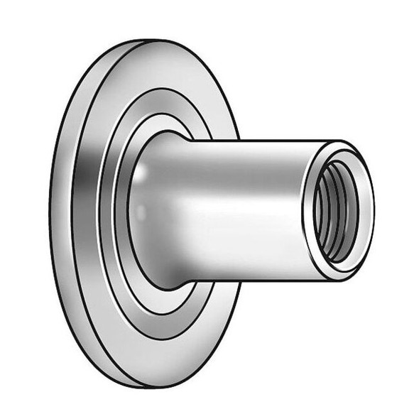 Manufacturer Varies Round Weld Nut, #8-32, Steel, 1/32 in Ht, 50 PK 1LAC9