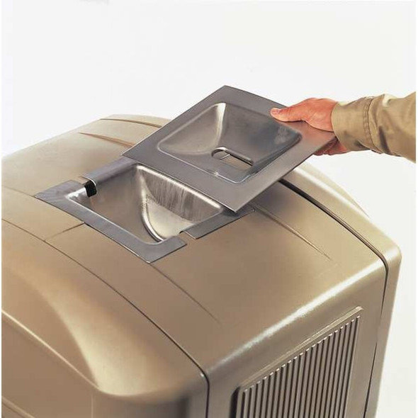 Plaza 50 gal Square Outdoor Can, Black, None, Plastic, 25 1-4 in  FG396400BLA