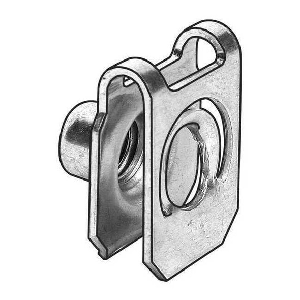 Spring Nut, M10-1.50, U Shape, Steel, Not Graded, Phosphate Finish, 25 PK
