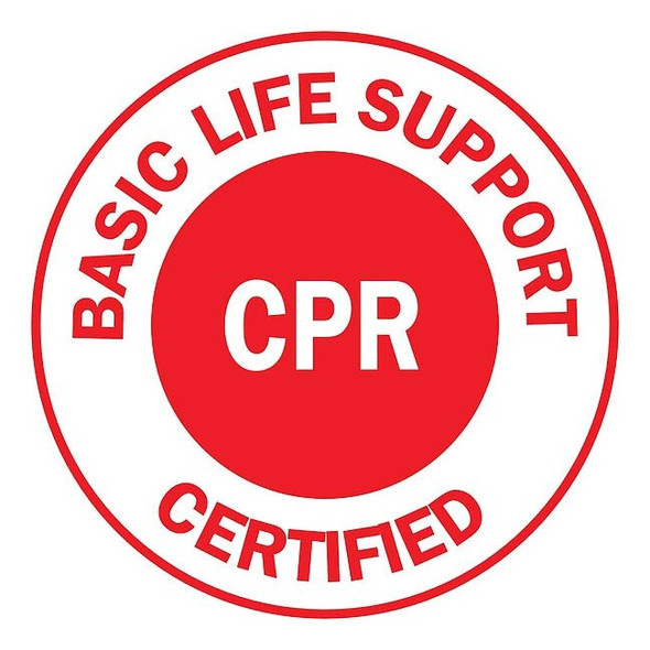 Brady Hard Hat Label, Vinyl, Circle, White 49576