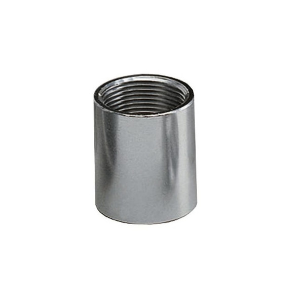 IMC Coupling, 1-1/2 in, Threaded, Aluminum, Zinc Plated, Silver