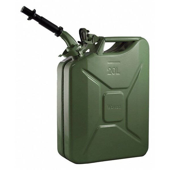 Wavian Gas Can, Cold Rolled Steel, 5.3 gal, Gasoline, Green JC0020KVS