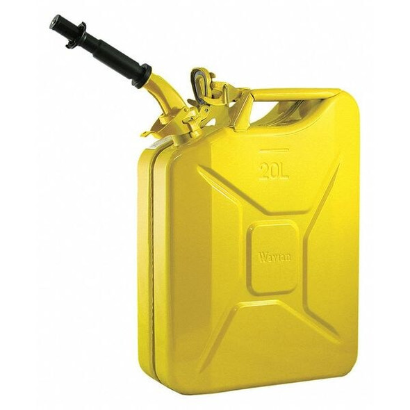 Wavian Gas Can, Cold Rolled Steel, 5.3 gal, Diesel, Yellow JC0020YVS
