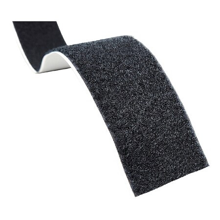 Reclosable Fastener, Rubber Adhesive, 27.5 yds, 3/4 in W, Black