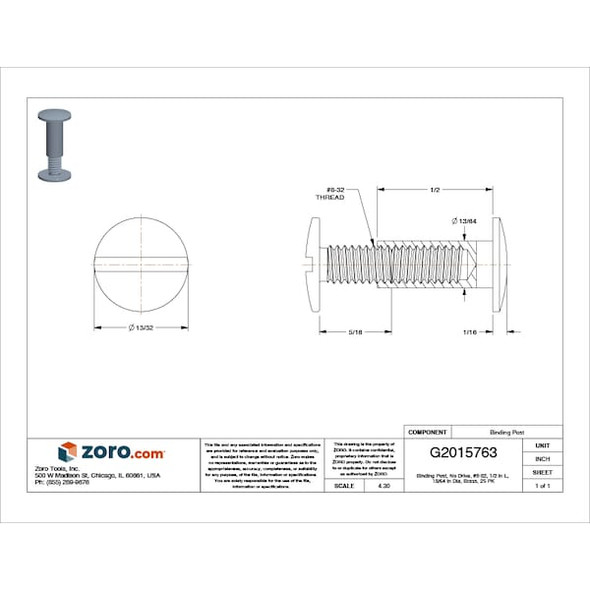 Manufacturer Varies Binding Post,Brass,#8-32,1/2"L,PK25 5MA81 Manufacturer Varies Binding Post,Brass,#8-32,1/2"L,PK25 5MA81