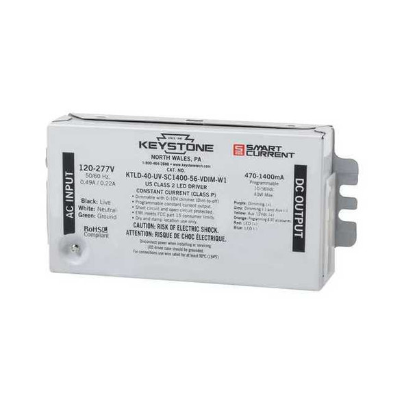 Keystone LED Driver, 0-10V, 11 in - L, 1PK KTLD-30-UV-SC1050-56-VDIM-U7-CP