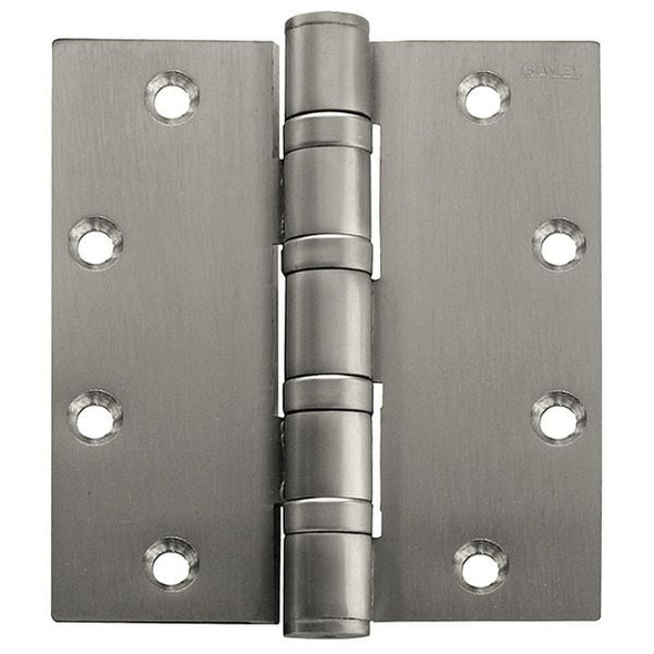 Door and Butt Hinge, Steel, Full Mortise Mounting, 2 1/4 in Leaf W x 5 in Leaf H, Satin Chrome
