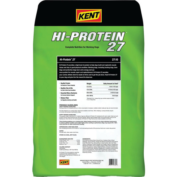 Kent Hi-Protein 27 40 Lb. Adult Dry Dog Food 7862 832928