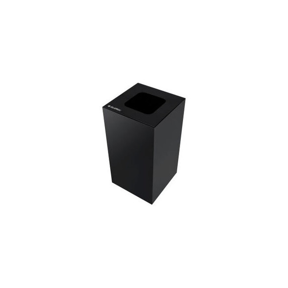 Global Industrial Square Recycling/Trash Can with Waste Lid 36 Gallon Black
