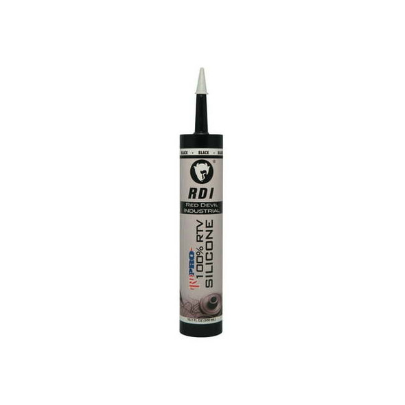 Red Devil 08166I RD PRO Industrial Grade RTV 100% Silicone Sealant, 10.1 oz, Black, 1 Pack