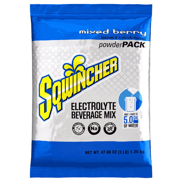 Sqwincher® Regular Powder Packs, 47.66 oz Packs, 5 gal Yield
