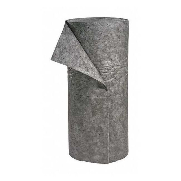 Sorbent Roll, 54 gal, 30 in x 150 ft, Universal, Gray, Polypropylene