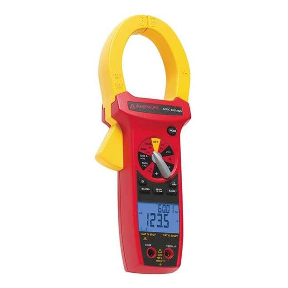 Digital Clamp Meter, Backlit, 1,000 A, 2.0 in (51 mm) Jaw Capacity