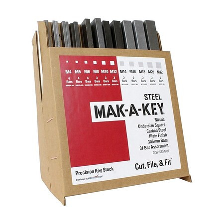 Manufacturer Varies Key Stock Assortment, Steel, Plain, 31 Pieces DISP-KSM031