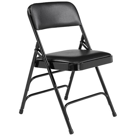 National Public Seating Triple Brace Fold Chair,Vinyl,Blk,PK4 1310