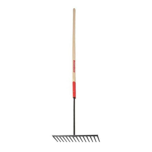 Razor-Back 17 in Asphalt Rake, 14 Tines, 60 in L Wood Handle 63125