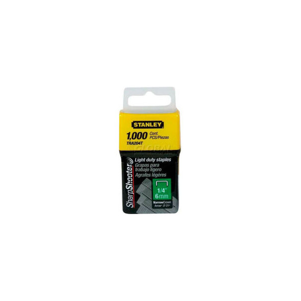 Stanley TRA204T Light Duty Wide Crown Staples 1/4"" 1000 Pack