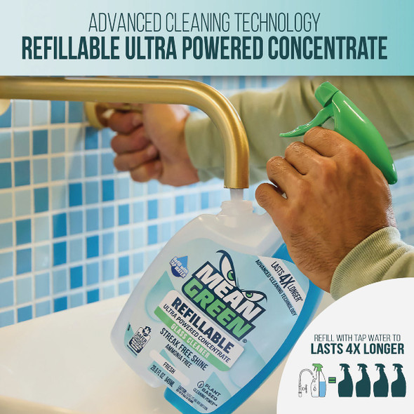 Mean Green 28 Oz. Fresh Refillable Glass Cleaner