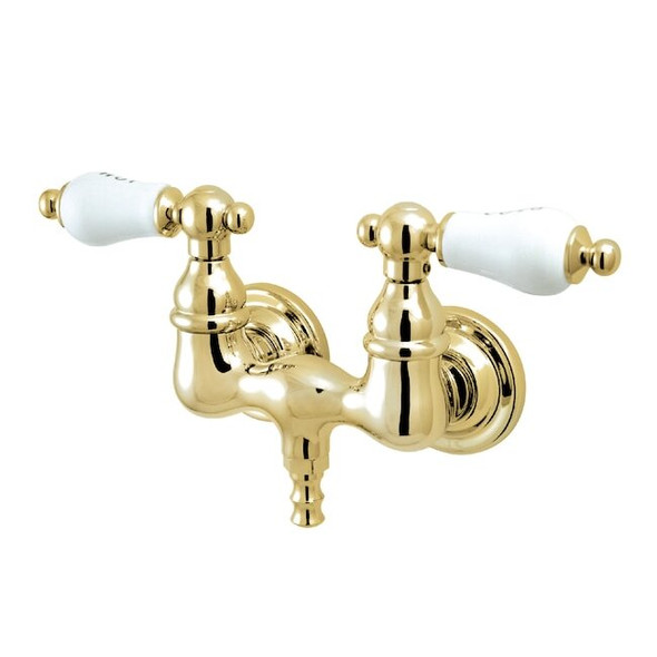 Wall-Mount Clawfoot Tub Faucet, Polished Brass, Tub Wall Mount