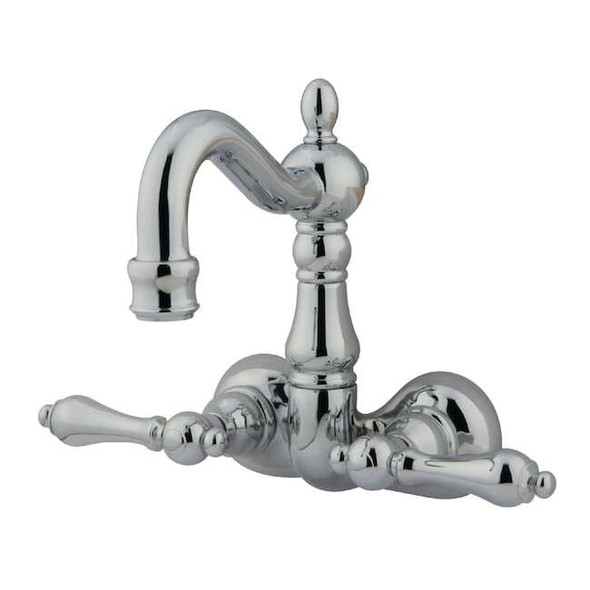 Wall-Mount Clawfoot Tub Faucet, Polished Chrome, Tub Wall Mount
