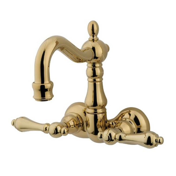 Wall-Mount Clawfoot Tub Faucet, Polished Brass, Tub Wall Mount