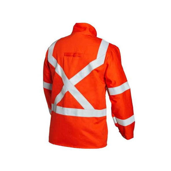Lincoln Electric Welding Jacket, Cotton, 9 oz, Button Closure, Orange, XL K4692-XL
