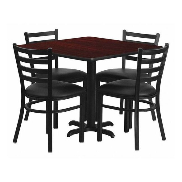 Flash Furniture Square Laminate Table, Laminate Top, Wood Grain HDBF1014-GG