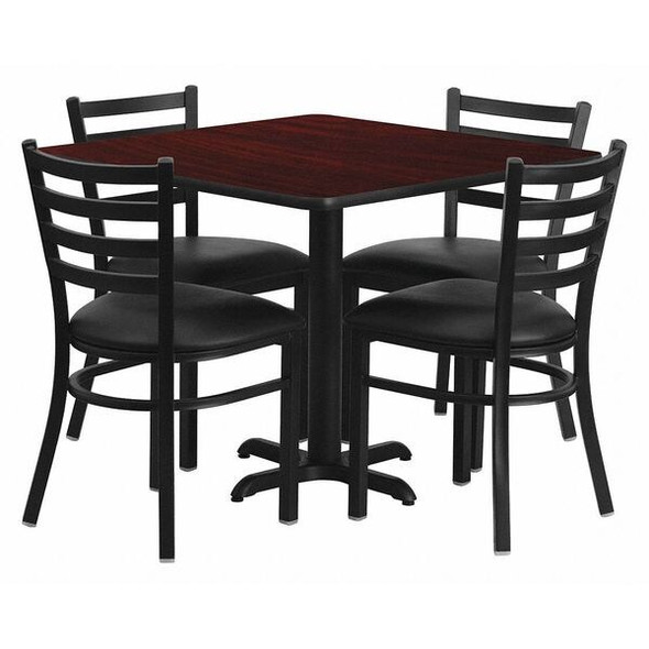 Flash Furniture Square Laminate Table, Laminate Top, Wood Grain HDBF1014-GG