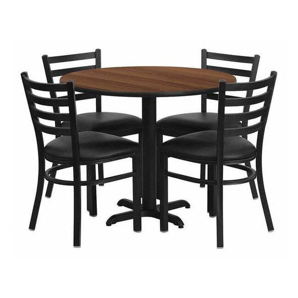 Flash Furniture Round Table Set, Laminate Top, Wood Grain HDBF1032-GG