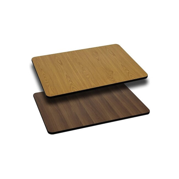 Flash Furniture Natural/Walnut Reversible Top, 24 x 30 XU-WNT-2430-GG