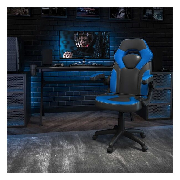 Flash Furniture Gaming Chair, Padded Flip-up, Blue CH-00095-BL-GG