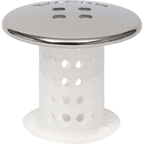 TubShroom Chrome Edition 1.75 In. Chrome Plastic No Clog Drain Stopper TSCE325