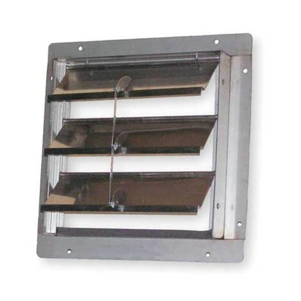 12 in 15"H-W 5 1/4"L SS Backdraft Dampr, 12-1/2 in x 12-1/2 in, Stainless Steel