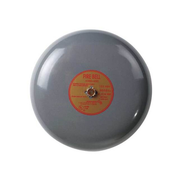 Edwards Signaling Fire Bell,Gray,8 In. 438D-8N5
