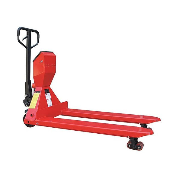 Dayton Pallet Jack, 66 in, 28 in, Red, 4400 lb 54YG30