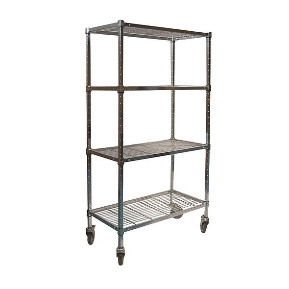Manufacturer Varies Wire Cart,4 Shelf,72x18x70,Chrome 2HDE8
