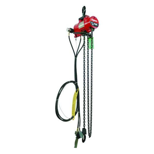 Dayton Air Chain Hoist,500 lb.Cap.,10 ft. Lift 29XL85 Dayton Air Chain Hoist,500 lb.Cap.,10 ft. Lift 29XL85
