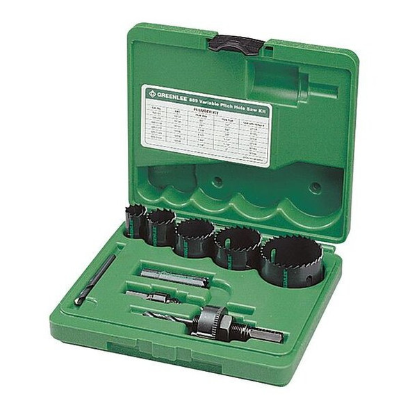 Greenlee Plumber Hole Saw Kit,Bi-Metal,10 pcs. 889