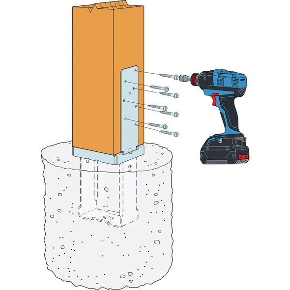 Simpson Strong-Tie ZMAX 4 In. x 6 In. 12 ga Standoff Column Base CBSTQ46Z-SDS2 135429
