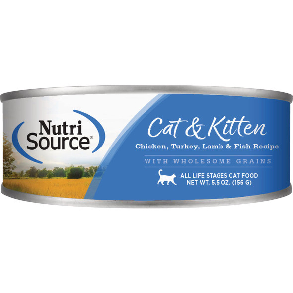 NutriSource 5.5 Oz. Chicken, Turkey, Lamb & Fish Recipe Cat & Kitten Food 92025
