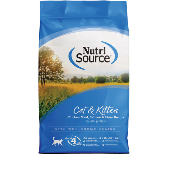 NutriSource 4 Lb. Chicken Meal, Salmon, & Liver Dry Cat & Kitten Food 28012