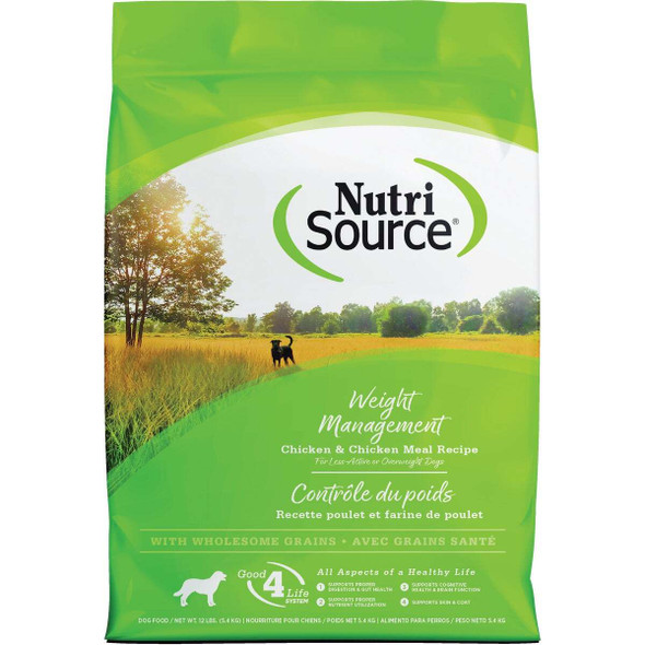 NutriSource 26 Lb. Chicken & Chicken Meal Recipe Weight Management Dog Food